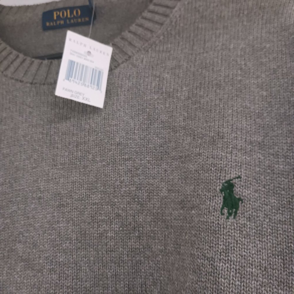 Polo Ralph Lauren Fawn Grey Sweater 2xl New! - Picture 3 of 4